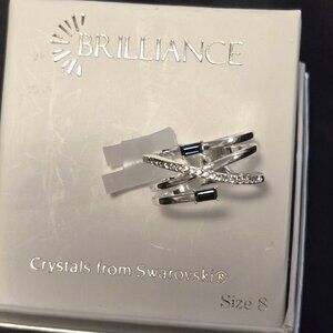 NWT Swarovski Crystals Cocktail Ring, size 8
